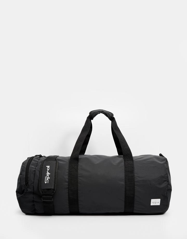 Spiral Reflective Barrel Bag - Black