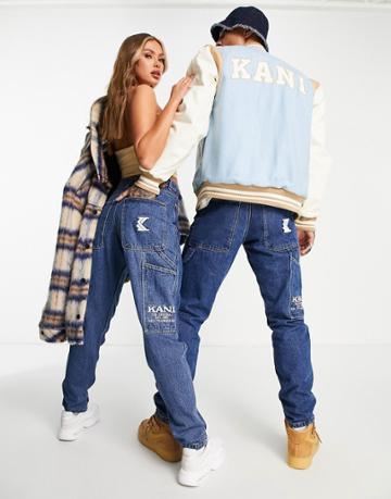 Karl Kani Unisex Baggy Jeans In Blue