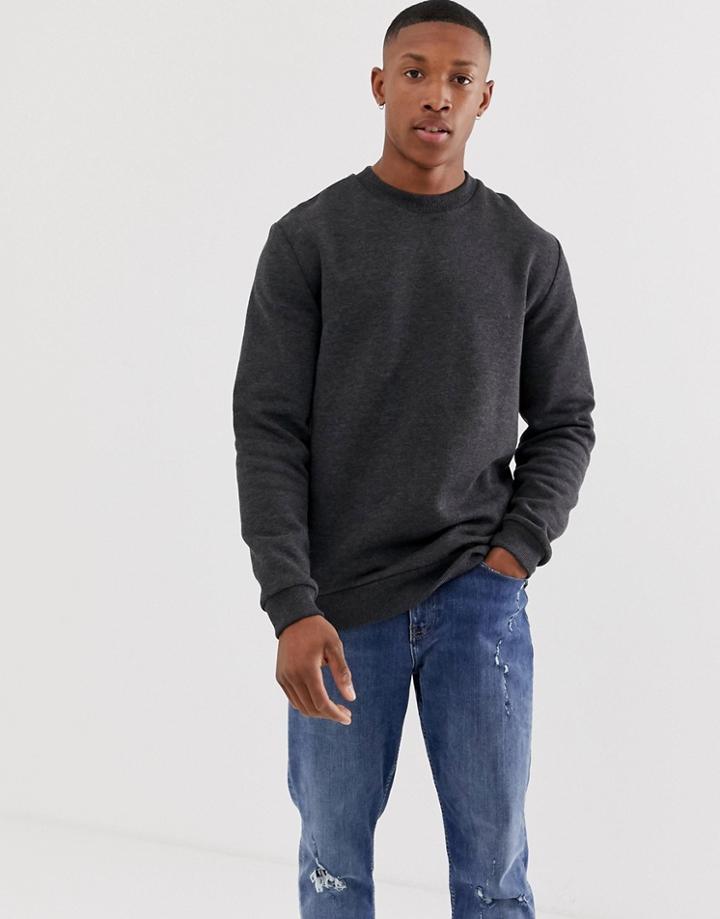Asos Design Sweatshirt In Charcoal