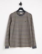 Carhartt Wip Gleeson Stripe Long Sleeve Top In Brown