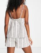 Urban Revivo Shorts In Stripe Print - Part Of A Set-multi