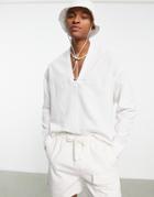 Asos Design Oversized Linen Shirt In Overhead Styling In White