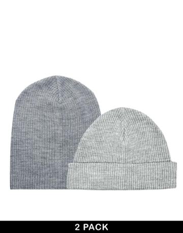 Asos Beanie Hat 2 Pack Save 17%