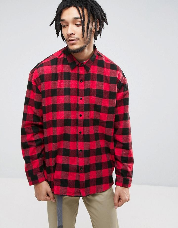 Zeffer Skater Fit Flannel Shirt - Red
