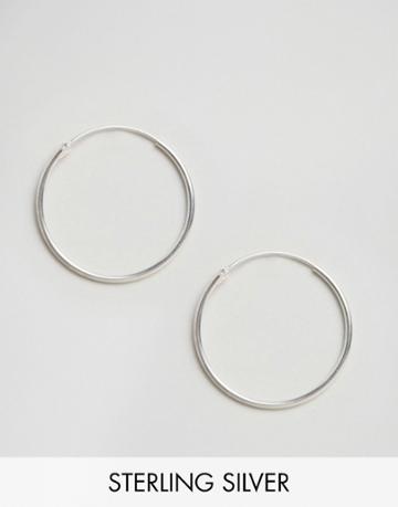 Fashionology Sterling Silver Large Hoop Earrings - Silver