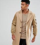 Diesel Camel Coat Contrast Sleeves - Beige