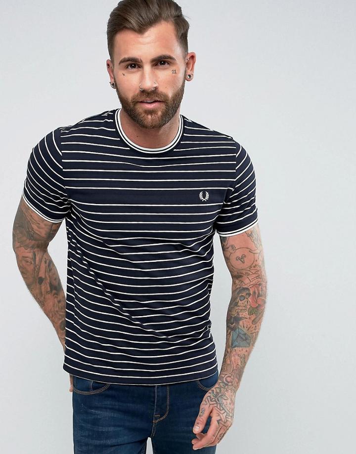 Fred Perry Slim Fit Bretton Stripe T-shirt Navy - Navy