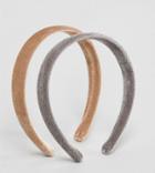 Asos Design Pack Of 2 Velvet Headbands - Multi