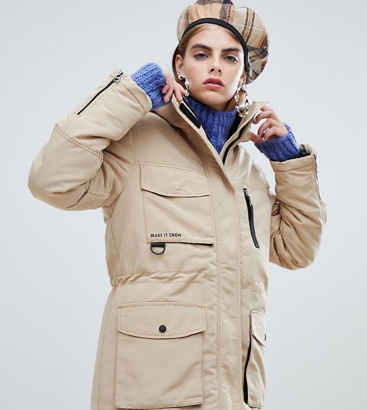 Bershka Ski Style Parka Coat