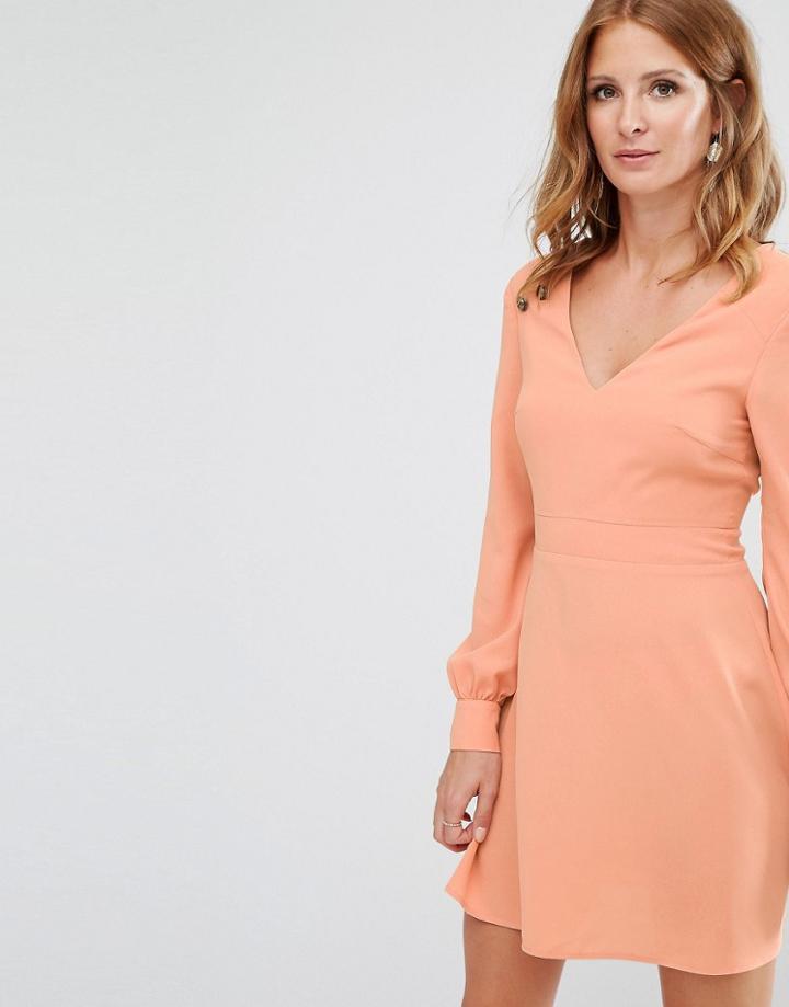 Millie Mackintosh Button Detail Mini Dress - Pink