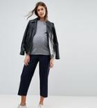 Asos Maternity Tailored Low Rise Mansy Pants In Awkward - Navy
