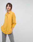 Asos Longline Soft Shirt - Yellow
