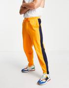 Asos Design Oversized Sweatpants With Color Block In Orange