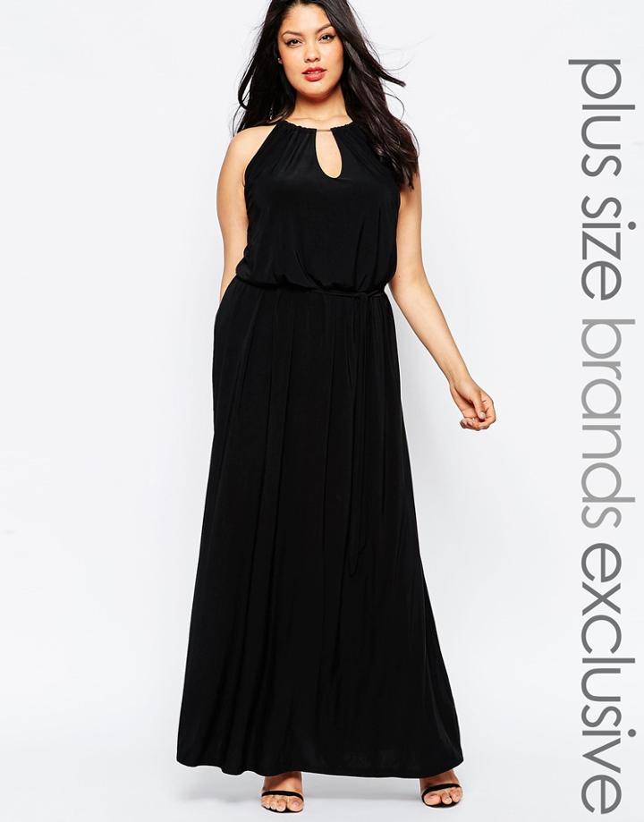 Club L Plus Keyhole Maxi Dress - Black