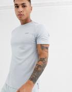 Asos 4505 Icon Running T-shirt With Step Hem And Mesh Panels-gray