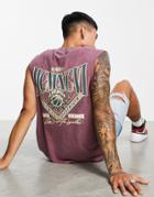 Topman Oversized Tank With Playoffs Print In Purple