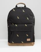 Spiral Backpack With Bird Print - Black