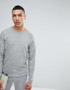 Selected Homme Long Sleeve T-shirt With Raglan Sleeve And Curved Hem - Gray