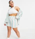 Collusion Plus Exclusive Shorts In Mixed Stripe-multi