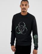 Asos Design Sweatshirt With Chest Print - Black