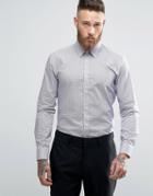 Hugo By Hugo Boss Smart Shirt Stretch Slim Fit Geo Print - Purple