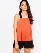 Ax Paris Tunic With Contrast Straps - Rust