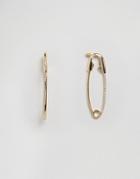 New Look Safety Pin Earrings - Gold