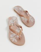 Ted Baker Rose Gold Flip Flop - Gold