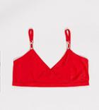 Wolf & Whistle Fuller Bust Exclusive High Apex Triangle Bikini Top With Hardware In Red