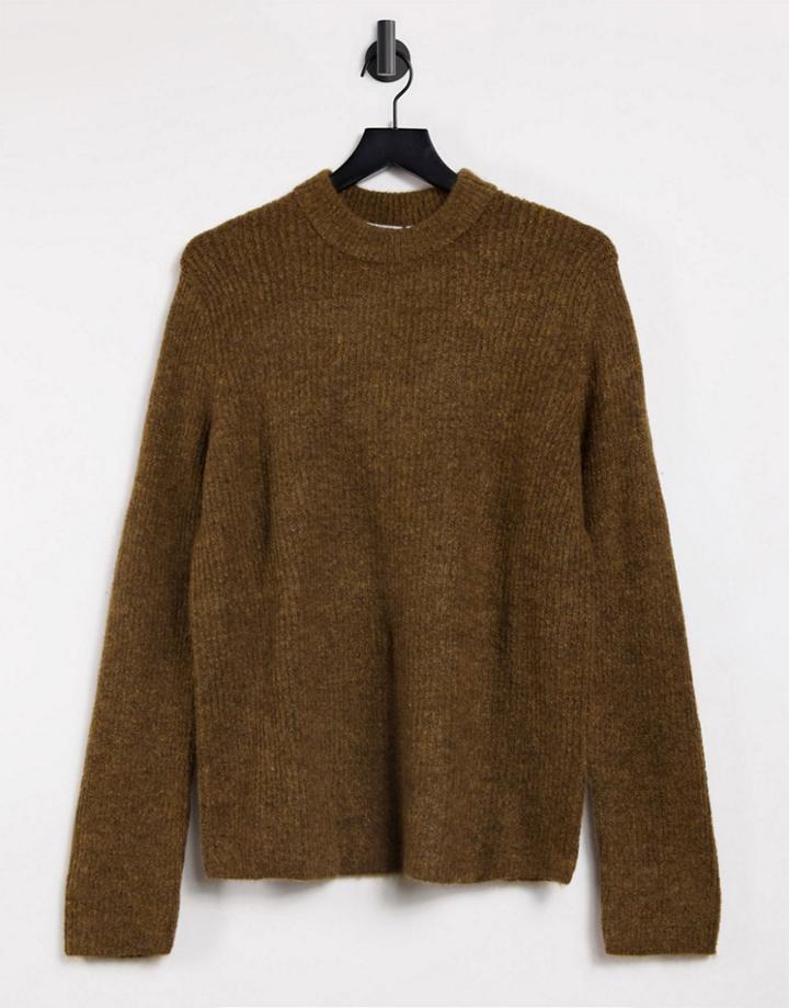 Weekday Mino Sweater In Dusty Brown