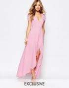 Fame And Partners Radiant Angel High Low Maxi Dress - Pink
