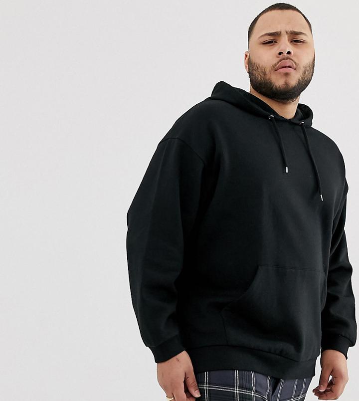 Asis Design Plus Oversized Hoodie In Black - Black