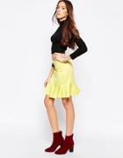 Madam Rage Flared Hem Mini Skirt - Yellow