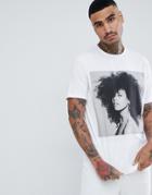 Asos Design Alicia Keys Relaxed T-shirt With Photo Print - White