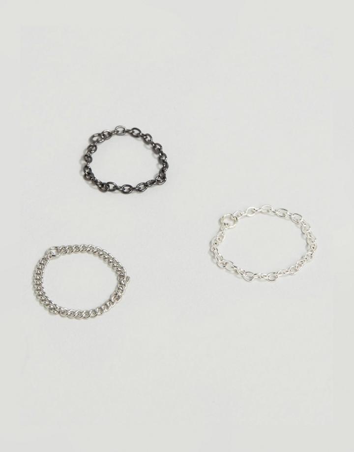 Asos Chain Ring Pack - Multi