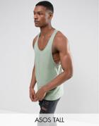 Asos Tall Tank With Extreme Racer Back In Green - Green