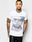 Diesel T-shirt T-diego-fs Crewneck Photo Logo Print In White - White