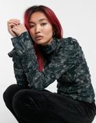 & Other Stories High Neck Top In Abstract Print-green