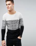 Produkt Knitted Sweater With Block Stripe - White