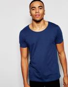 Asos T-shirt With Scoop Neck - Dark Denim