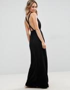 Asos Cross Back Jersey Maxi Beach Dress - Black