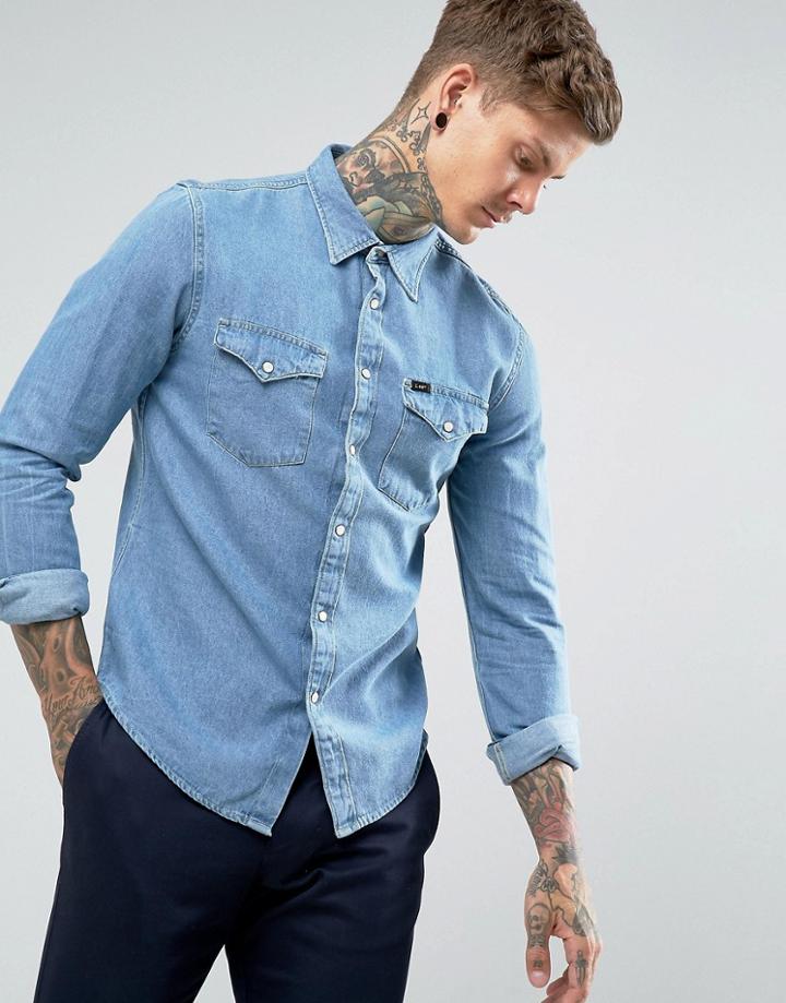 Lee Jeans Denim Western Shirt - Blue