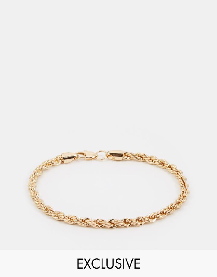 Chained & Able Metal Rope Chain Bracelet - Gold