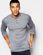 Asos Muscle Fit Knitted Polo In Blue - Blue