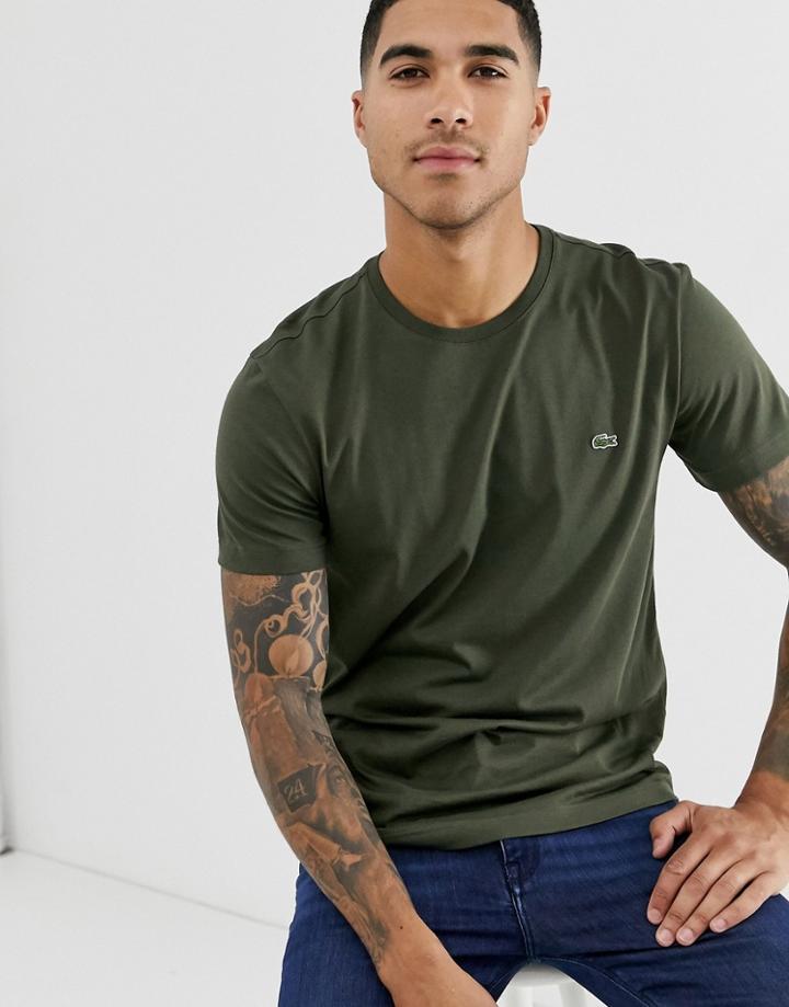 Lacoste Logo Pima Cotton T-shirt In Green