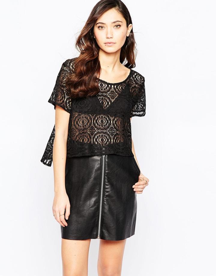 Love Crochet Crop Top - Black