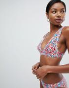 Boohoo Floral Print Bikini Top - Multi