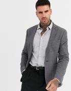 Asos Design Super Skinny Pique Jersey Blazer In Charcoal-gray