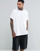 Asos Extreme Oversized T-shirt With Roll Sleeve In White Heavy Jersey - White