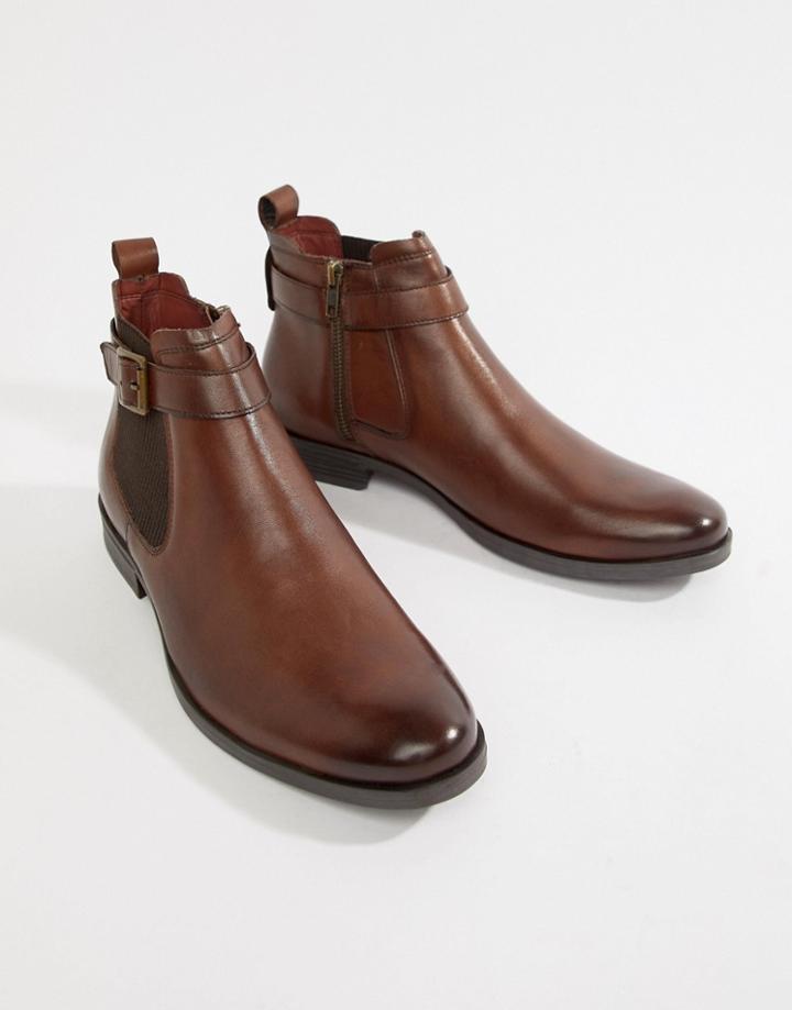 Silver Street Buckle Chelsea Boot In Brown - Brown